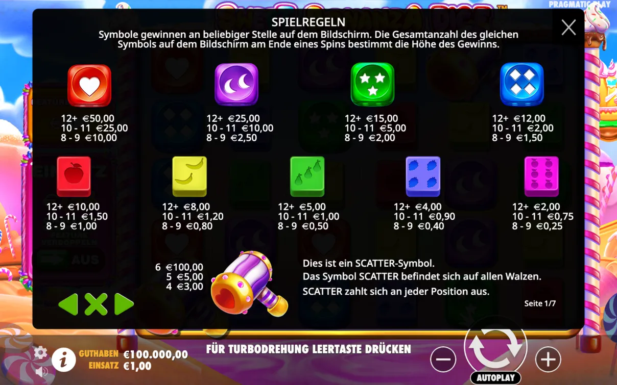 Das Spiel führt ein spezielles Symbol ein - einen Hammer. Das Spiel führt ein spezielles Symbol ein - einen Hammer.
